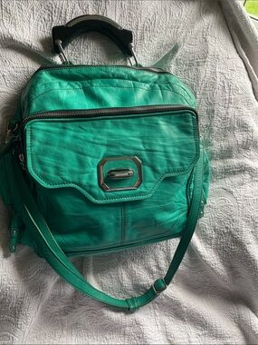 OR Yany Teal Convertible Leather Shoulder Bag with Front Flap
